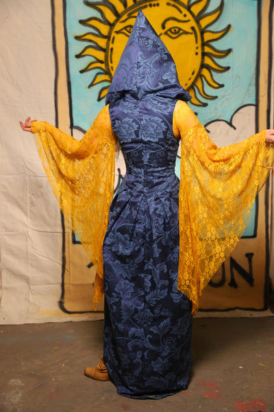 Hooded Birch Vixen in Blue Floral - The Solar Flair Collection