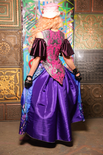 13. Tulip Skirt in Stained-glass  Butterfly w/ Purple Back - The Sacred Metamorphosis Collection