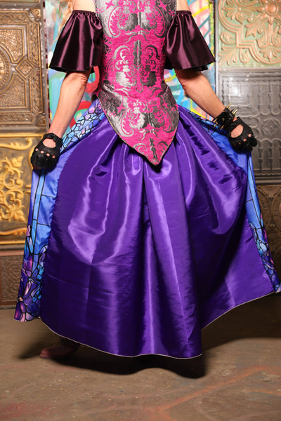 13. Tulip Skirt in Stained-glass  Butterfly w/ Purple Back - The Sacred Metamorphosis Collection