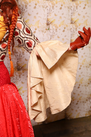 16. Detachable Flounce Sleeves in Pomodoro Ikat - The Marinara Maidens Collection