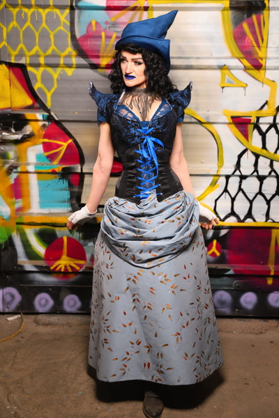 Crooked Point Top Hat in Royal Blue Velvet - The Dark Waters Collection