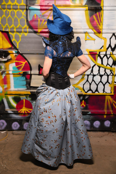 Crooked Point Top Hat in Royal Blue Velvet - The Dark Waters Collection