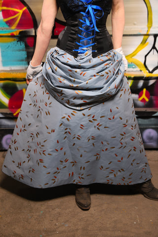 30. Swagger Skirt w/Bustle and Pocket in Water Willow Reeds - The Dark Waters Collection