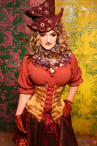 Wench Corset In Butternut Squash Floral #54 - Cider & Cinders Collection