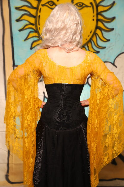 Petite Wench Corset in Black Medallion - The Solar Flair Collection