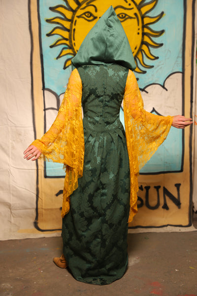 Hooded Birch Vixen in Kale Medallion - The Solar Flair Collection