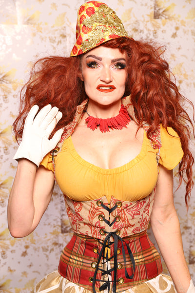13. Cropped Vixen Underbust in Spice Paisley - The Marinara Maidens Collection