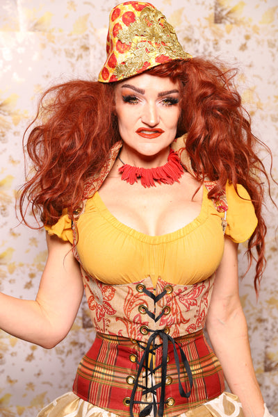 13. Cropped Vixen Underbust in Spice Paisley - The Marinara Maidens Collection