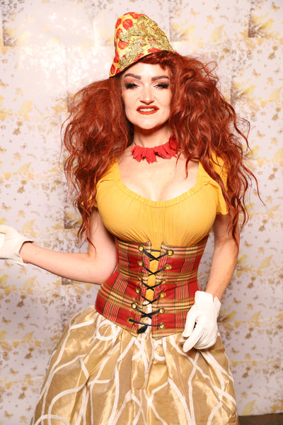 29. Petite Wench in Brick & Olive Plaid - The Marinara Maidens Collection