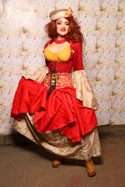 06. Crescent Skirt in Hot Rod Shimmer - The Marinara Maidens Collection