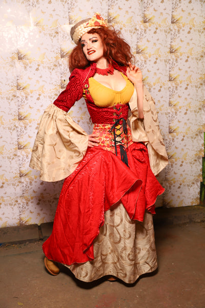 06. Crescent Skirt in Hot Rod Shimmer - The Marinara Maidens Collection