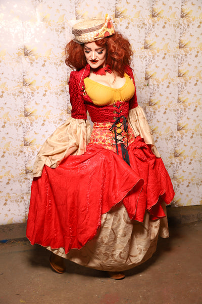 06. Crescent Skirt in Hot Rod Shimmer - The Marinara Maidens Collection