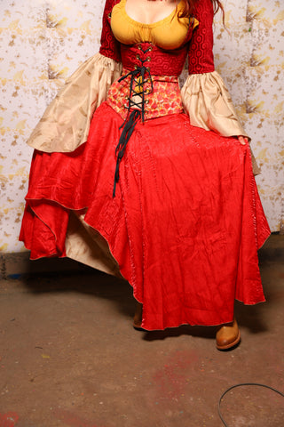 06. Crescent Skirt in Hot Rod Shimmer - The Marinara Maidens Collection