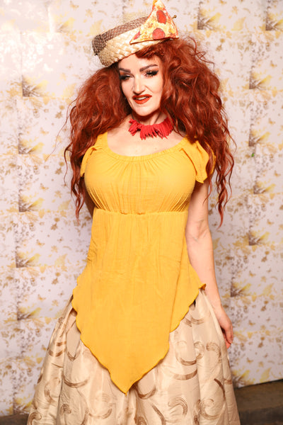30. Scarf Blouse in Fontina Gold - The Marinara Maidens Collection