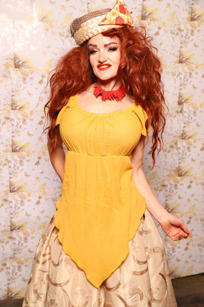 30. Scarf Blouse in Fontina Gold - The Marinara Maidens Collection