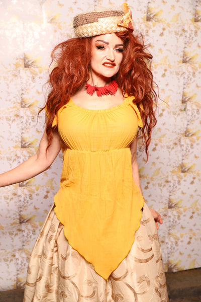 30. Scarf Blouse in Fontina Gold - The Marinara Maidens Collection