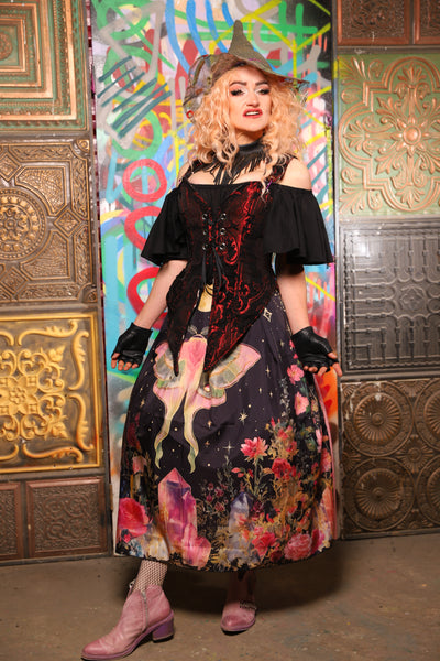 11. Tulip Skirt *39" length* in Pink Twilight Enchantment w/Pink Back - The Sacred Metamorphosis Collection