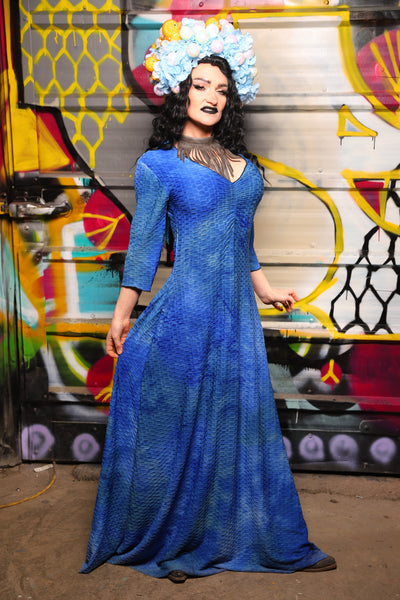 12. Dress in Sapphire Stretch Spandex - The Dark Waters Collection