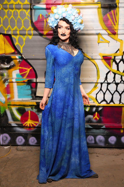 12. Dress in Sapphire Stretch Spandex - The Dark Waters Collection