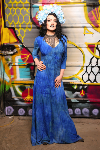 12. Dress in Sapphire Stretch Spandex - The Dark Waters Collection