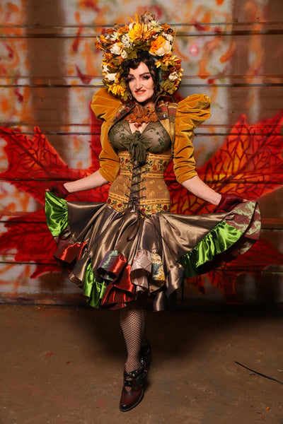 28. Mini Fairy Skirt with Patchwork Ruffles in Chestnut Taffeta - The Fall Fabulosity! Collection