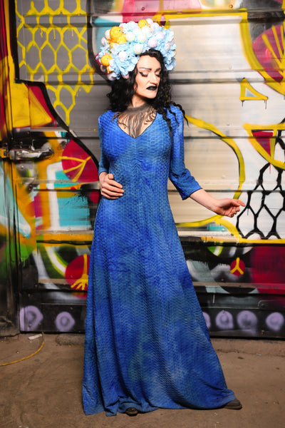 12. Dress in Sapphire Stretch Spandex - The Dark Waters Collection