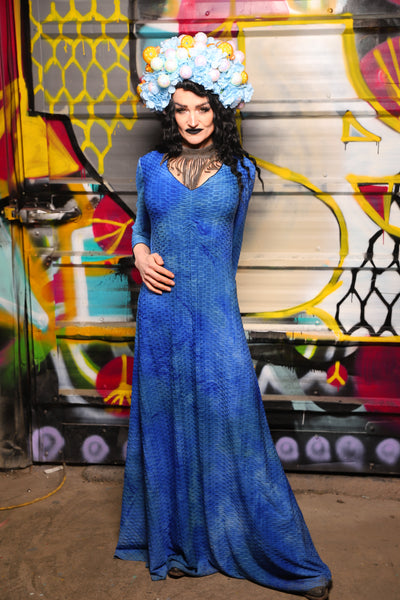 12. Dress in Sapphire Stretch Spandex - The Dark Waters Collection