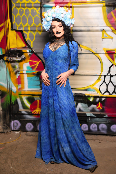 12. Dress in Sapphire Stretch Spandex - The Dark Waters Collection