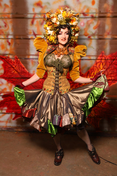 28. Mini Fairy Skirt with Patchwork Ruffles in Chestnut Taffeta - The Fall Fabulosity! Collection