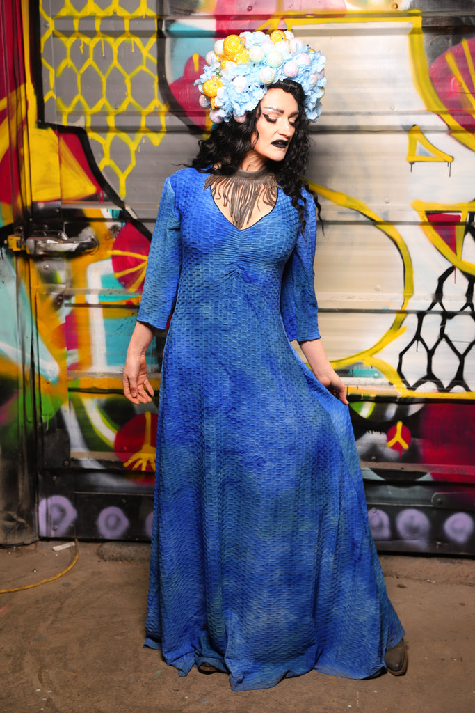 12. Dress in Sapphire Stretch Spandex - The Dark Waters Collection