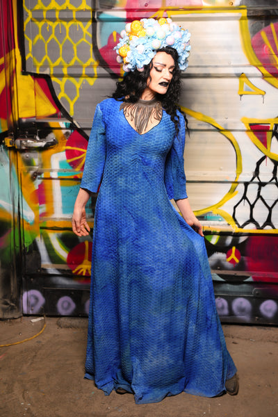 12. Dress in Sapphire Stretch Spandex - The Dark Waters Collection