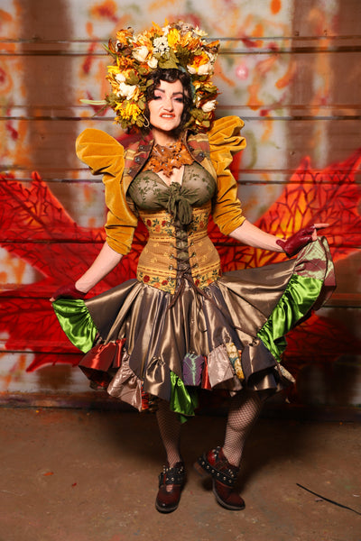 28. Mini Fairy Skirt with Patchwork Ruffles in Chestnut Taffeta - The Fall Fabulosity! Collection