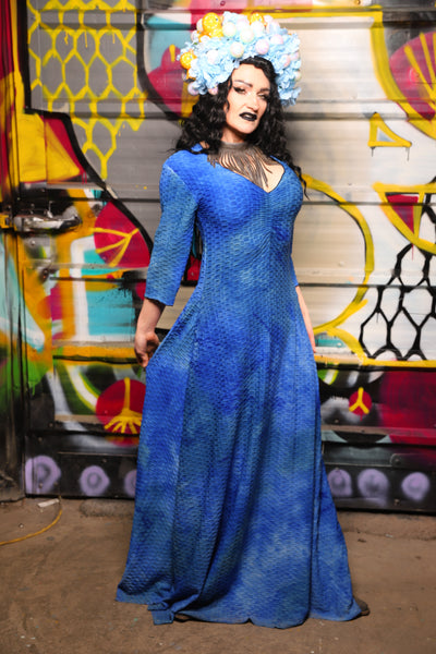 12. Dress in Sapphire Stretch Spandex - The Dark Waters Collection