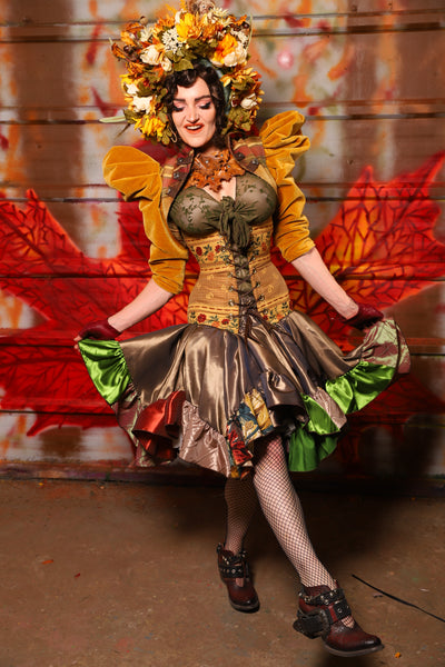 28. Mini Fairy Skirt with Patchwork Ruffles in Chestnut Taffeta - The Fall Fabulosity! Collection