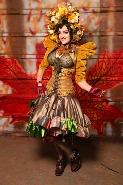 28. Mini Fairy Skirt with Patchwork Ruffles in Chestnut Taffeta - The Fall Fabulosity! Collection
