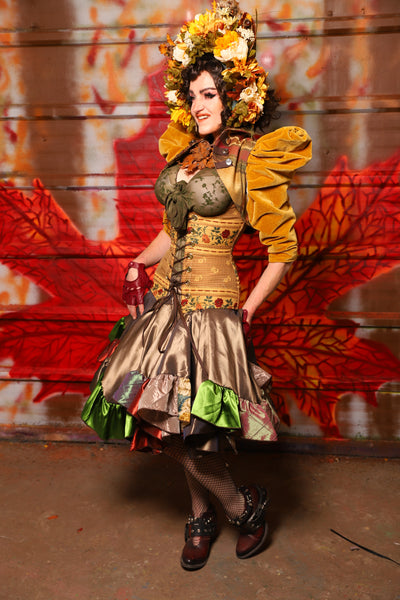 28. Mini Fairy Skirt with Patchwork Ruffles in Chestnut Taffeta - The Fall Fabulosity! Collection