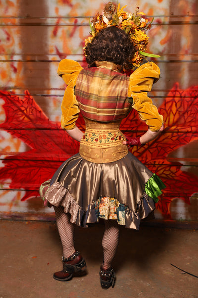 28. Mini Fairy Skirt with Patchwork Ruffles in Chestnut Taffeta - The Fall Fabulosity! Collection