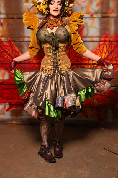 28. Mini Fairy Skirt with Patchwork Ruffles in Chestnut Taffeta - The Fall Fabulosity! Collection