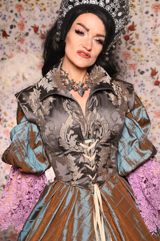 Guinevere II Bodice in Gravestone Medallion - The Tudor Tidings Collection
