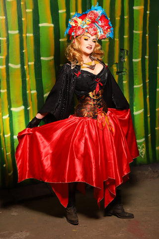 Fairy Skirt in Red Satin - The Eternal Flame Collection
