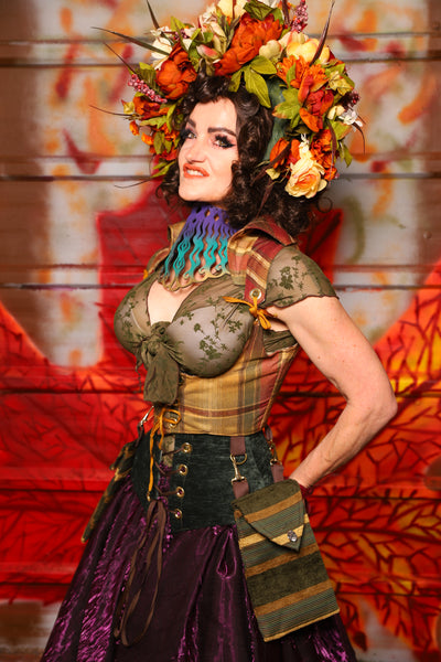 10. Cropped Vixen w/hardware *AND POCKETS* in Cider Mill Plaid with Ivy Lane Stripe Pockets - The Fall Fabulosity! Collection