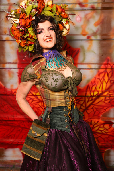 10. Cropped Vixen w/hardware *AND POCKETS* in Cider Mill Plaid with Ivy Lane Stripe Pockets - The Fall Fabulosity! Collection