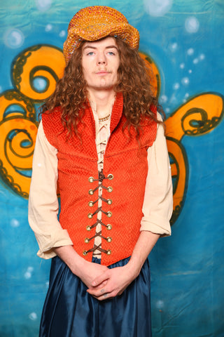 Men's Flynn Vest in Orange Basketweave - The "Wanders & Wayfinders" Collection