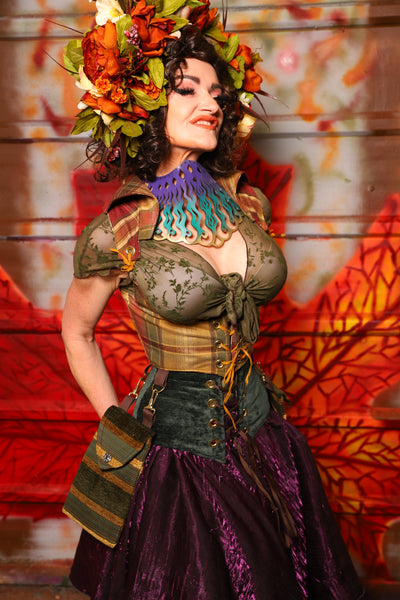 10. Cropped Vixen w/hardware *AND POCKETS* in Cider Mill Plaid with Ivy Lane Stripe Pockets - The Fall Fabulosity! Collection