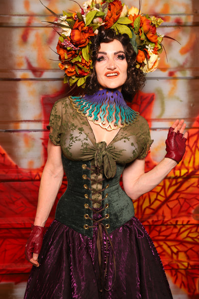 38. Wench Corset in Evergreen Velvet -  The Fall Fabulosity! Collection