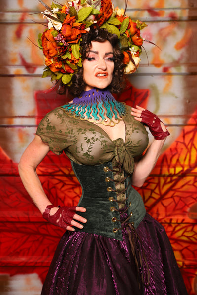 38. Wench Corset in Evergreen Velvet -  The Fall Fabulosity! Collection