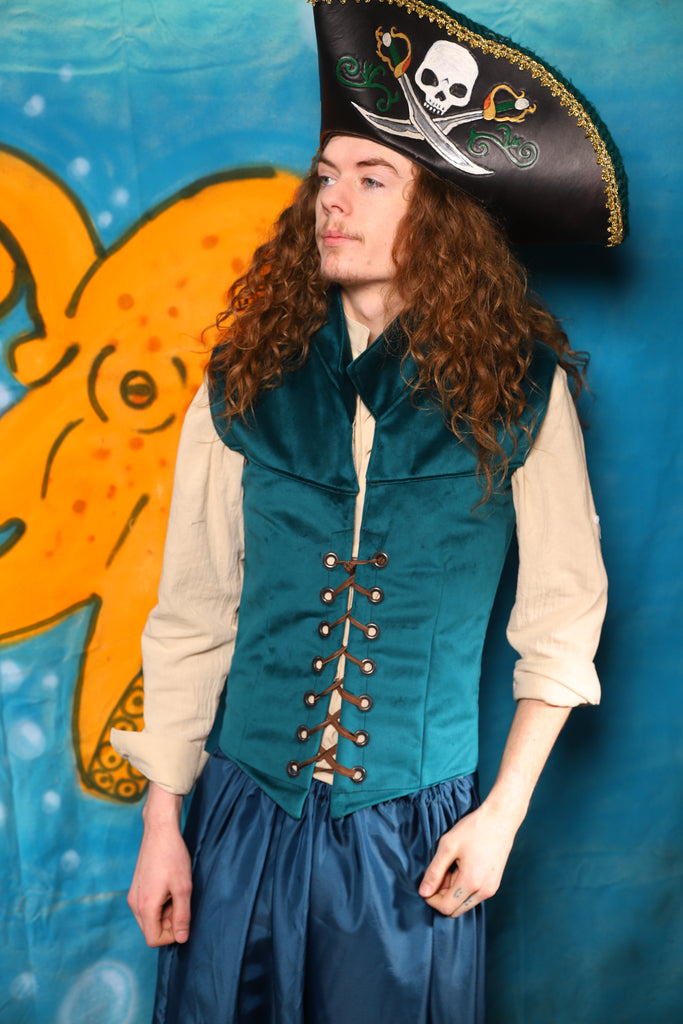 Men's Flynn Vest in Teal Velvet - The "Wanders & Wayfinders" Collection