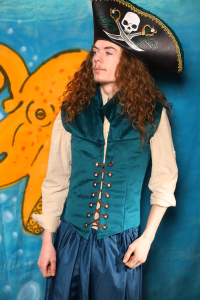 Men's Flynn Vest in Teal Velvet - The "Wanders & Wayfinders" Collection