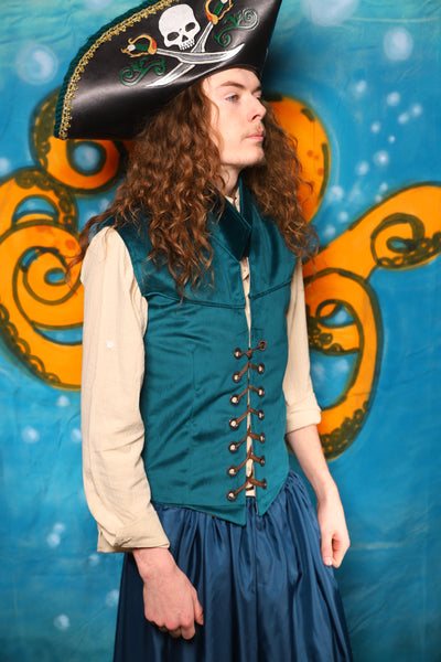 Men's Flynn Vest in Teal Velvet - The "Wanders & Wayfinders" Collection