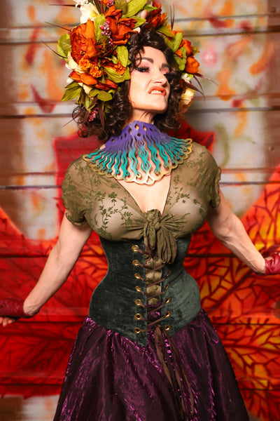 38. Wench Corset in Evergreen Velvet -  The Fall Fabulosity! Collection